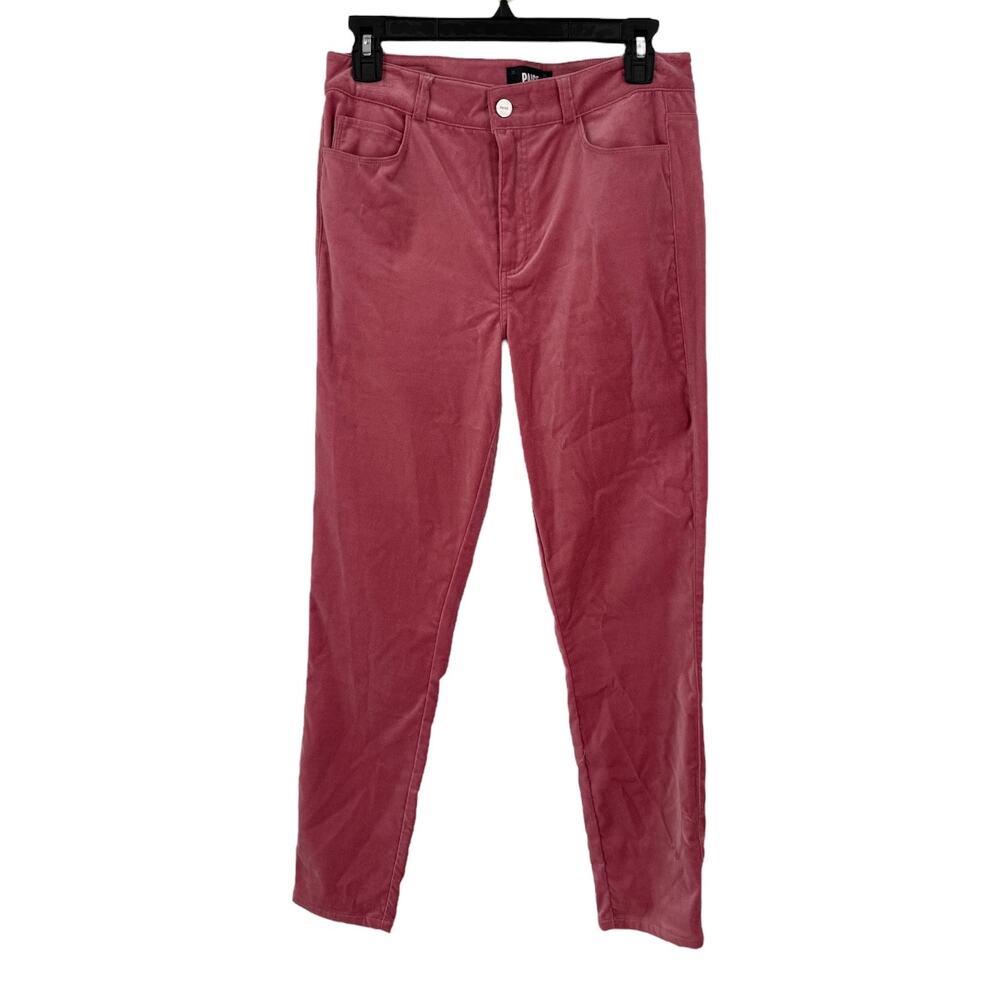 Paige Hoxton cropped Ankle Length high Rise velvet jeans dk pink size 28